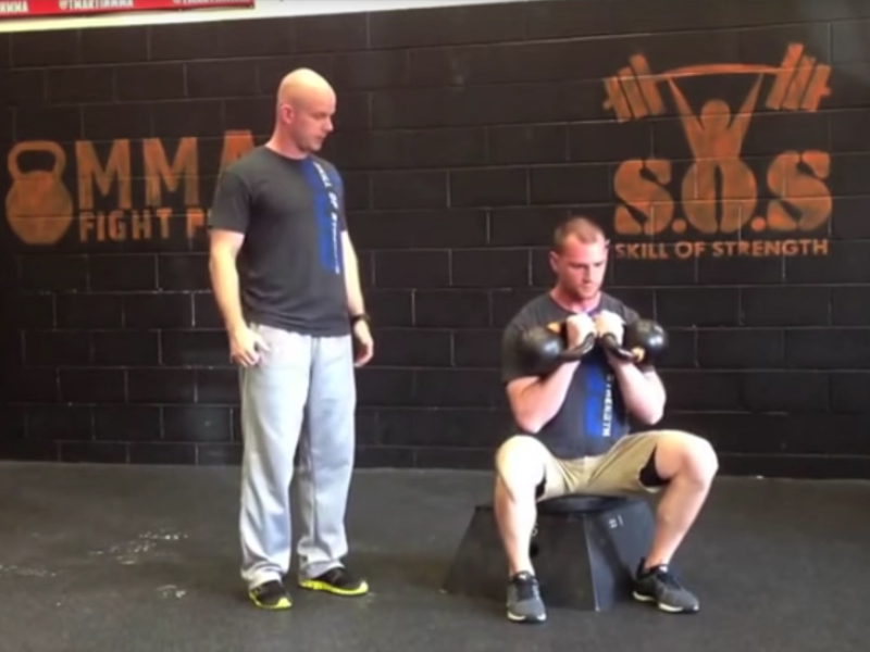 Double Kettlebell Concentric Box Squat